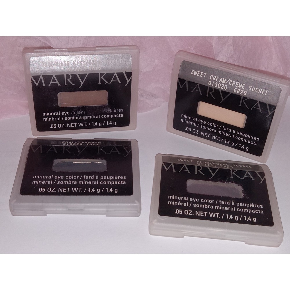 Mary Kay Mineral Eye Color Lot of 4 Chocolate Kiss Coal Sweet Plum Sweet Cream